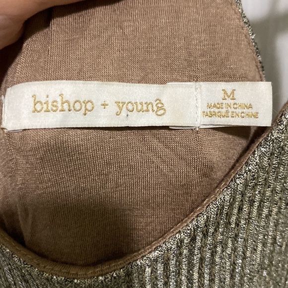 ANTHROPOLOGIE LETITIA RACERBACK SHIMMER TANK Bishop + Young Women’s Size Medium - Picture 3 of 6